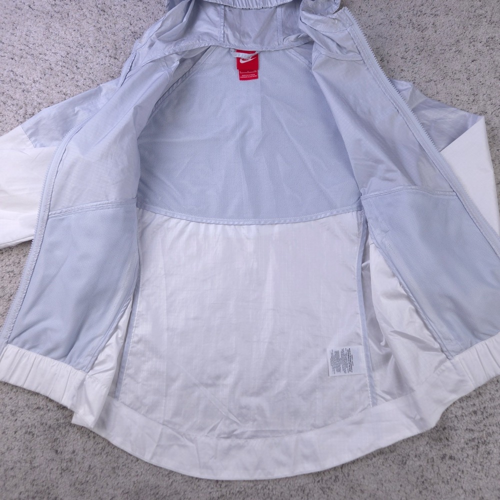 Nike Sportswear Jacket Womens Small Lightweight‎ Windrunner Ripstop White Gray - Picture 3 of 12